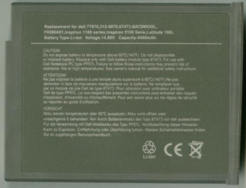 DELL Laptop Battery Inspiron 1100, 1150, 5100, 5150, 5160 Latitude 100L, 1150, 5150, 5160