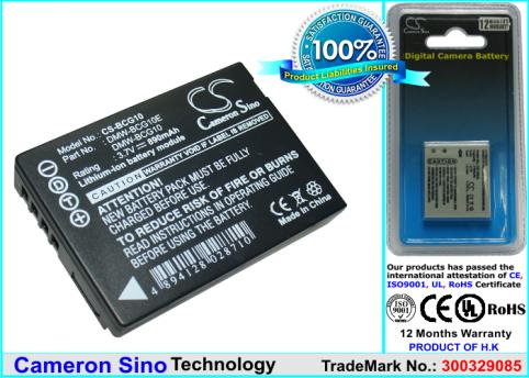 Batterie  panasonic dmc-zs3 , dmc-zs1 , dmc-zs3a , dmc-zs1k , dmc-zs1s , dmc-zs3