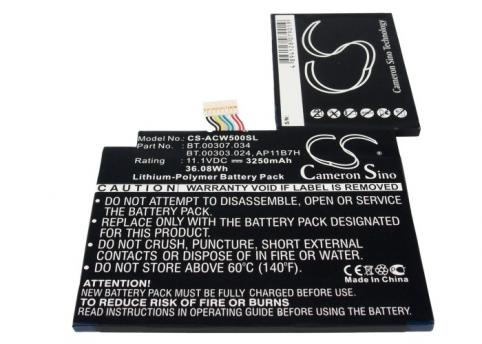 Batterie tablette acer iconia w500p
