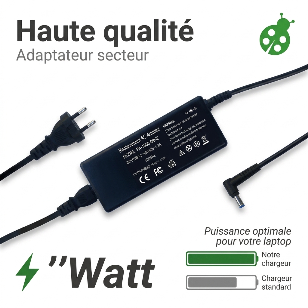 Chargeur ordinateur portable hp  probook 470 g7 8vu33ea