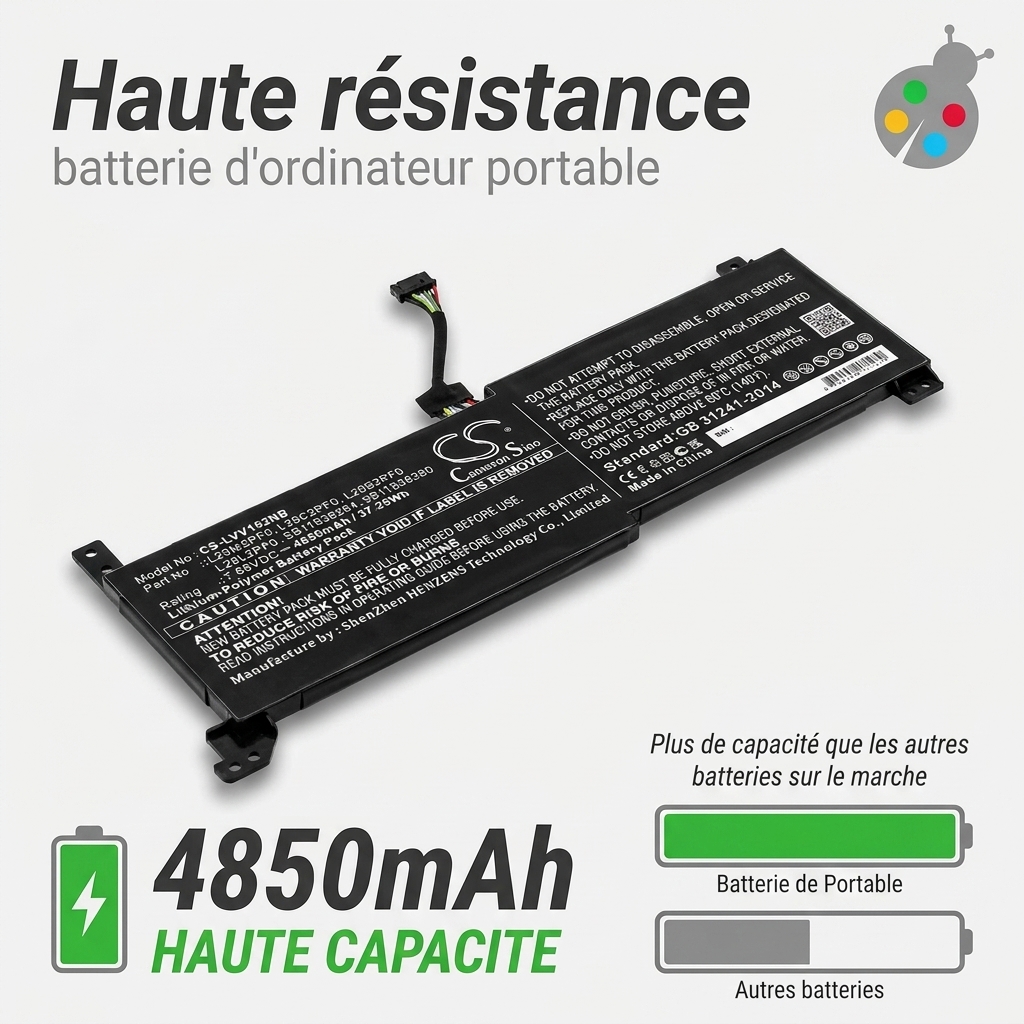 Batterie ordinateur portable lenovo v14 g2 itl(82nm)