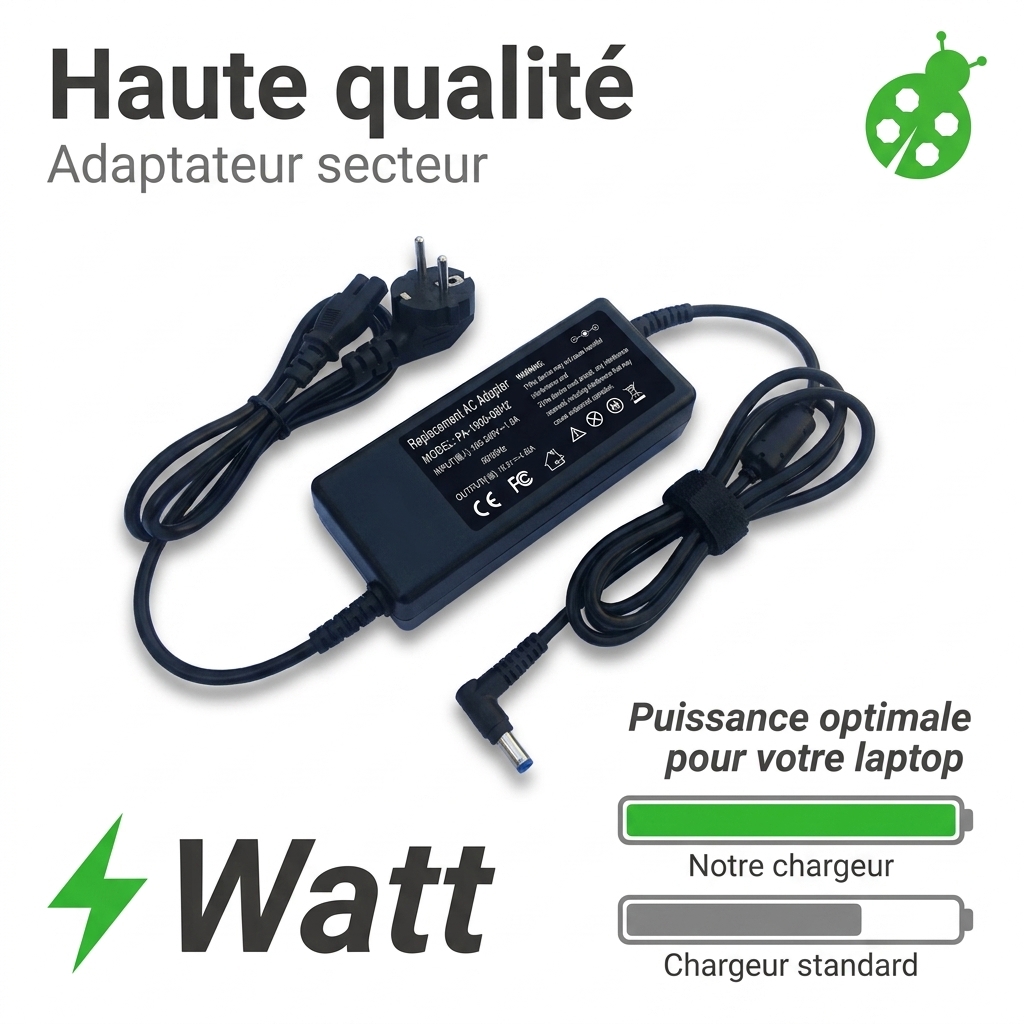 Chargeur ordinateur portable hp  pavilion 15 bw0xx i3