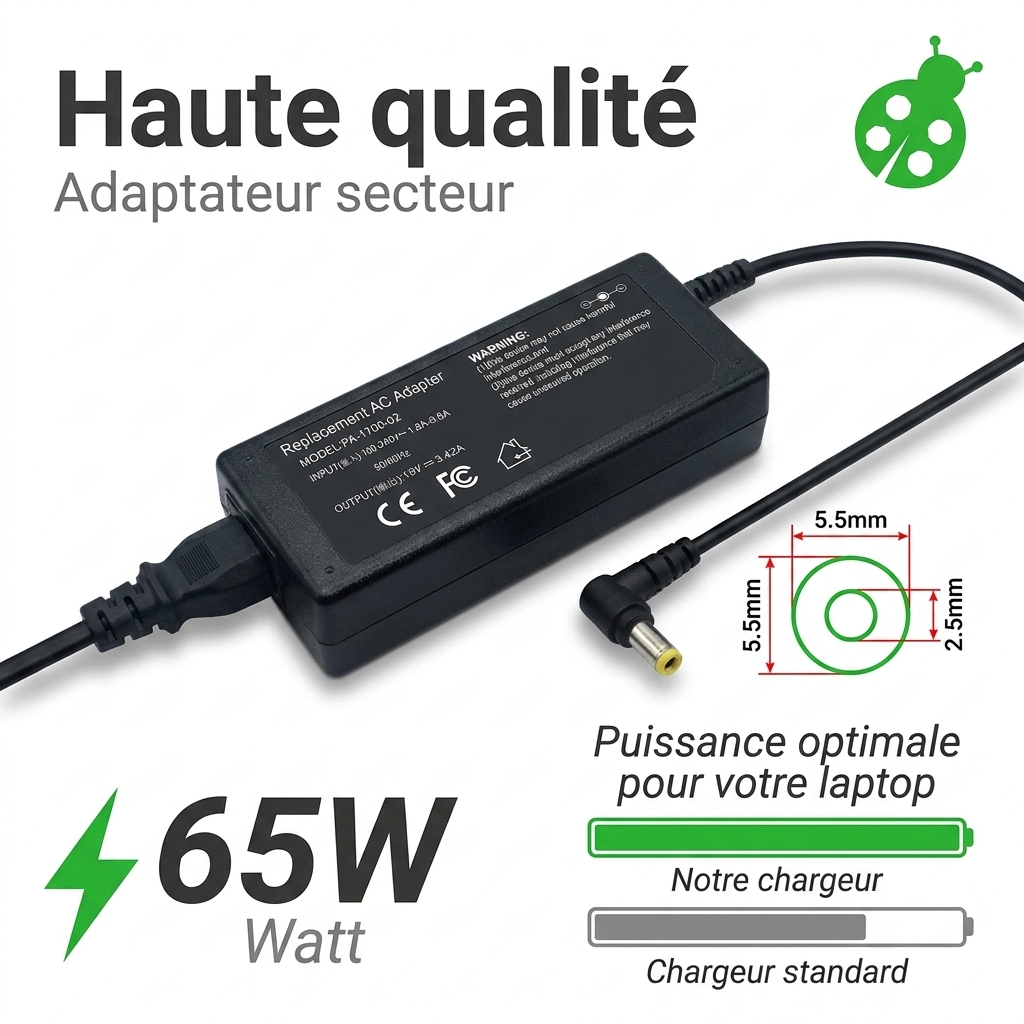 Chargeur ordinateur portable toshiba satellite pro c70 a 00g