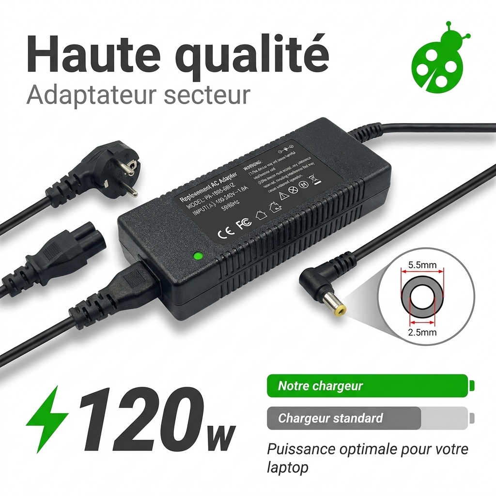 Chargeur ordinateur portable toshiba satellite l855