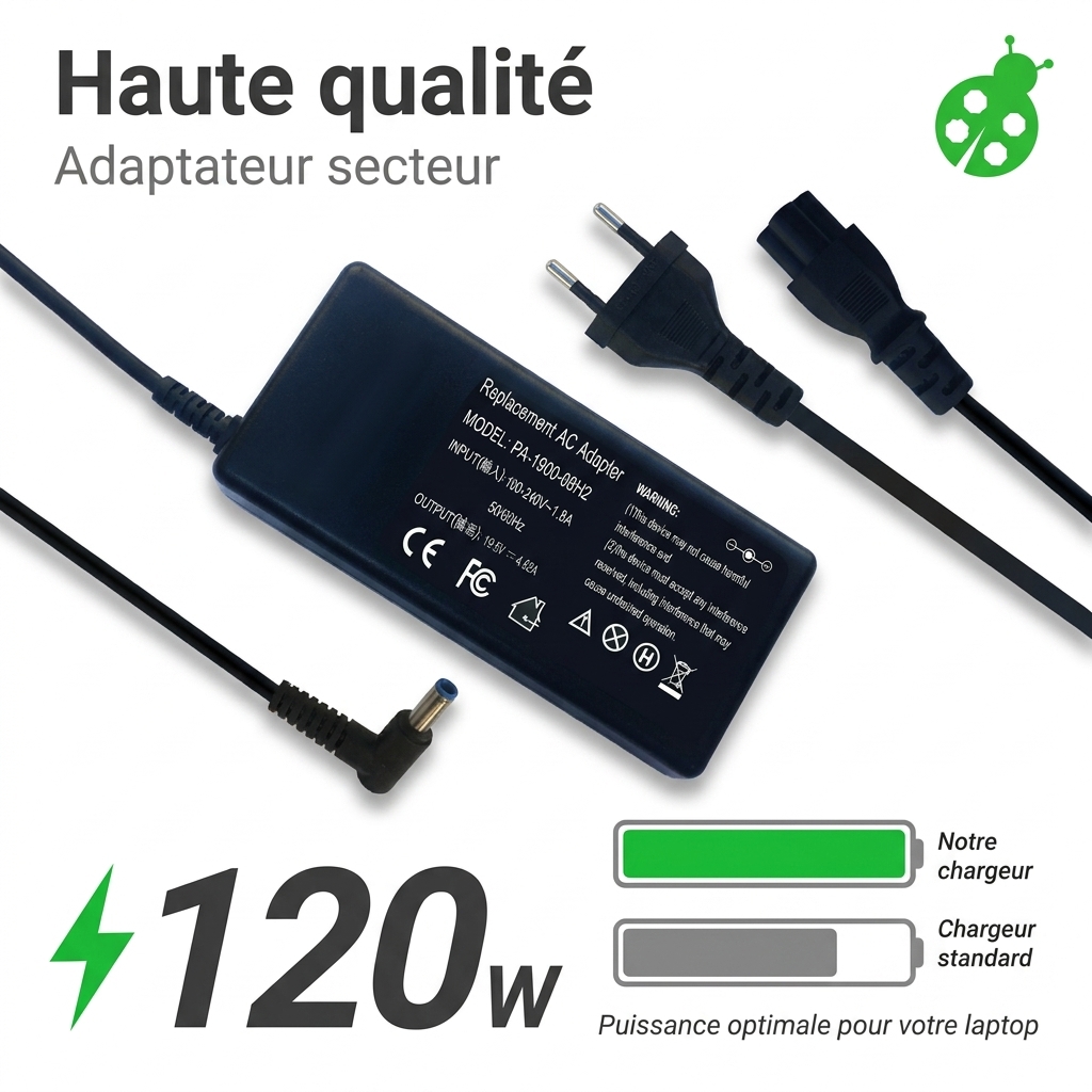 Chargeur ordinateur portable hp  envy touchsmart 17 j103ea