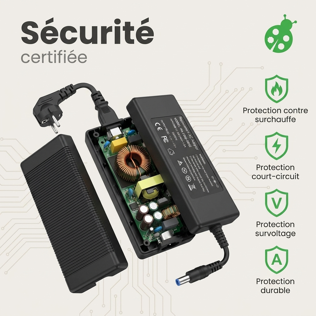 Chargeur ordinateur portable hp  pavilion 17 f177nf