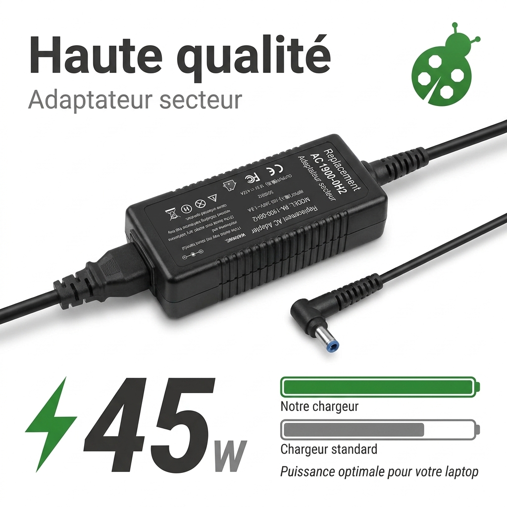 Chargeur ordinateur portable hp  pavilion x360 14 ba008nf