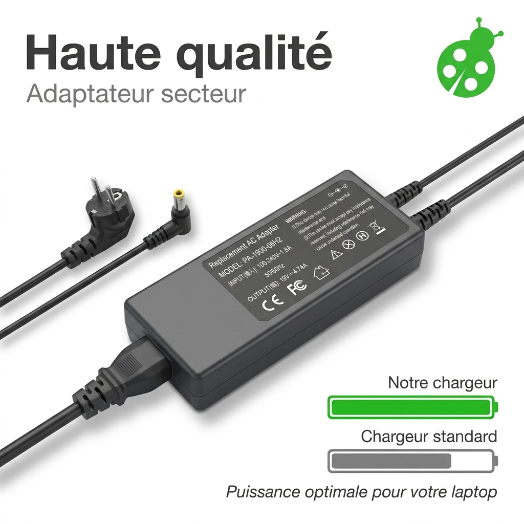 Chargeur ordinateur portable asus r509fa ej597t