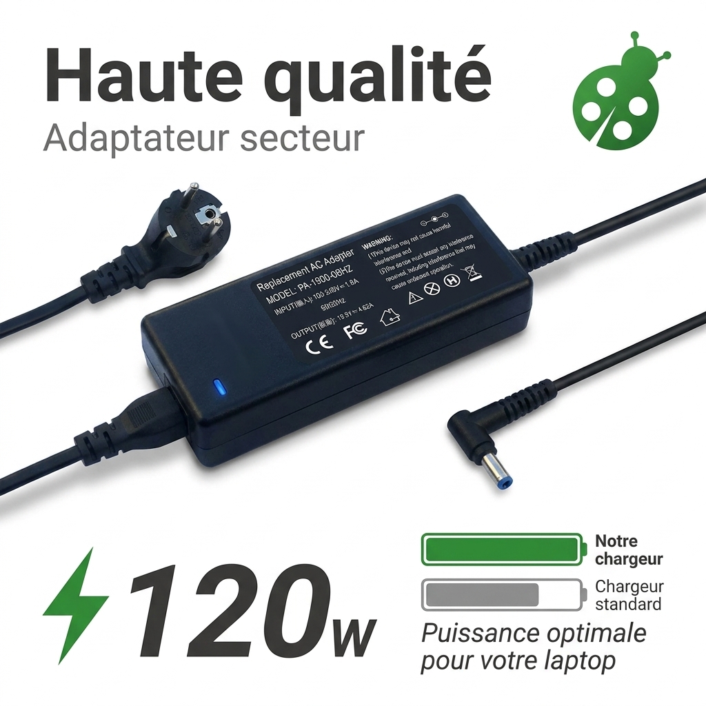 Chargeur ordinateur portable hp  pavilion 15 bc301nf