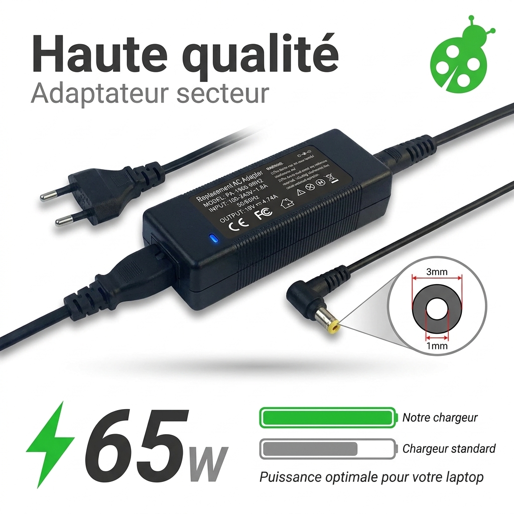 Chargeur ordinateur portable acer aspire a515 55 54vj