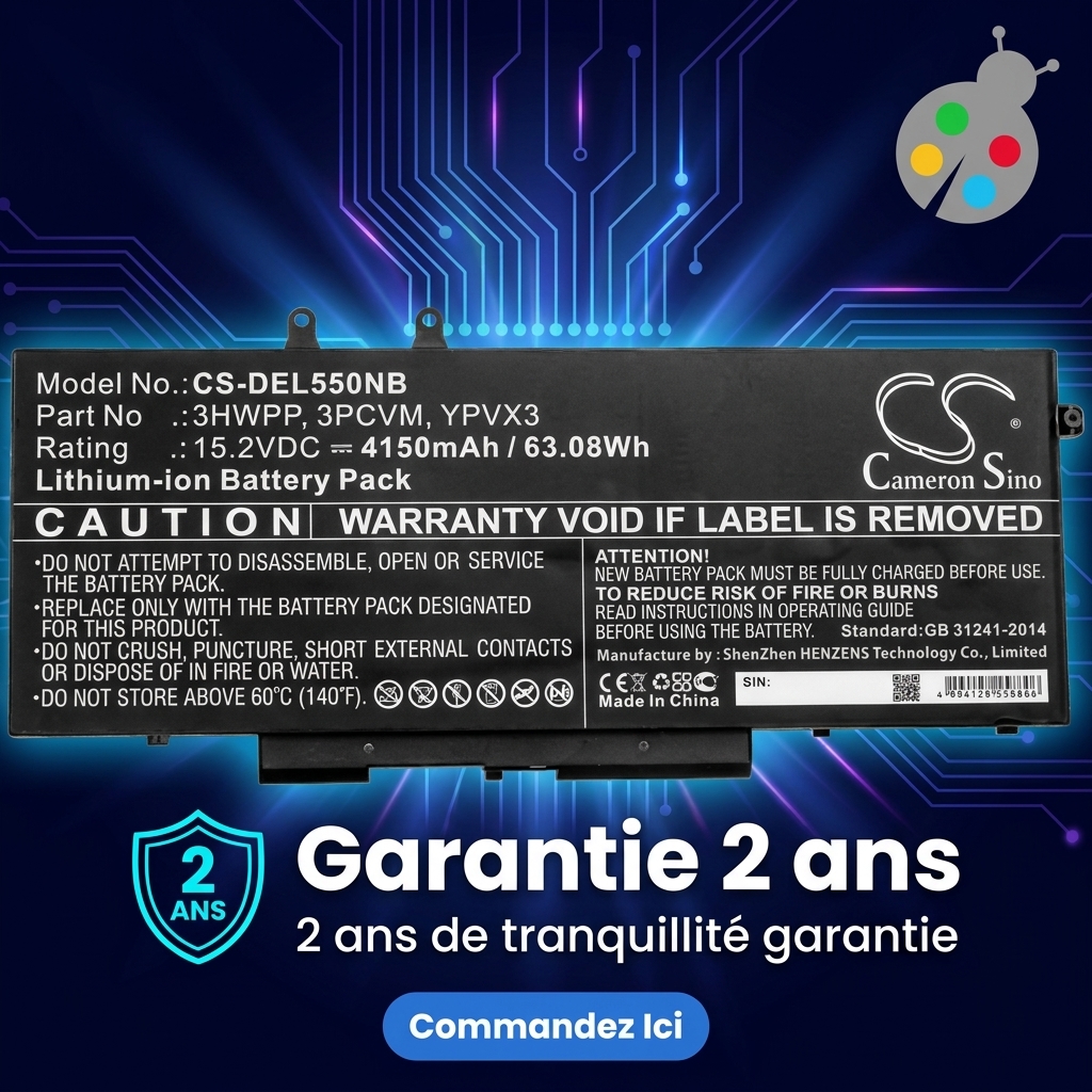 Batterie ordinateur portable dell latitude 14 5410 s001l541014de