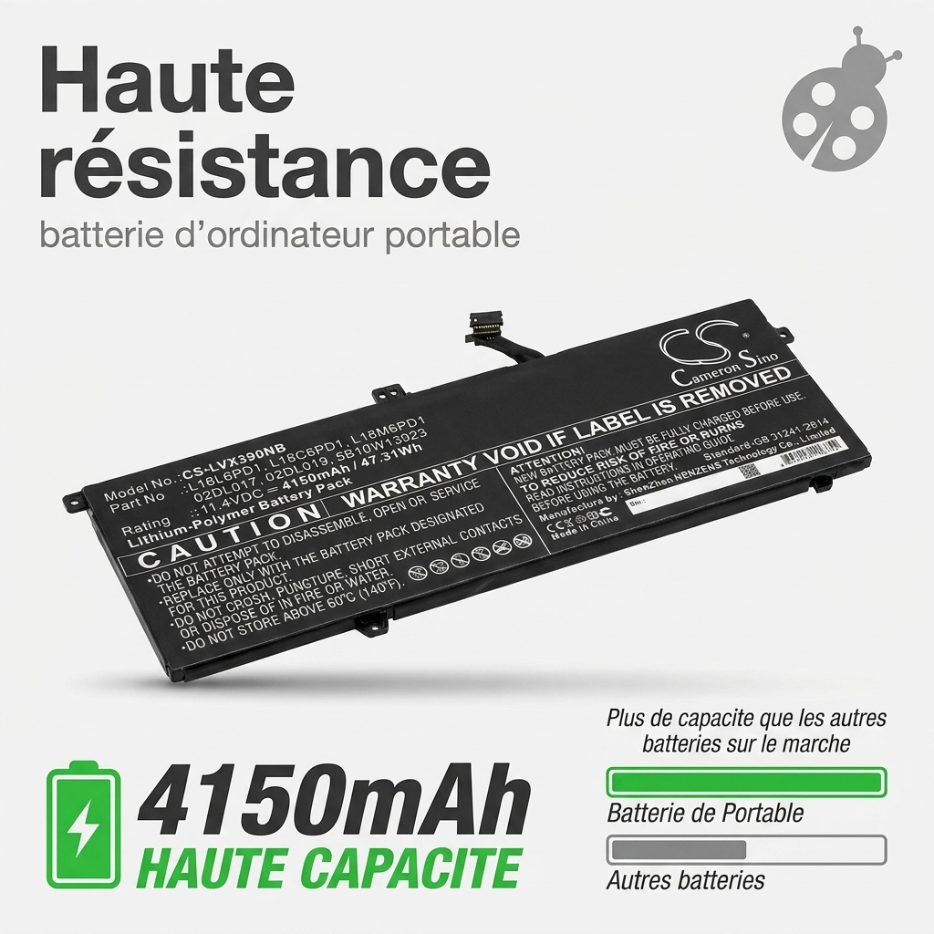 Batterie ordinateur portable lenovo thinkpad x390 20q00039cd