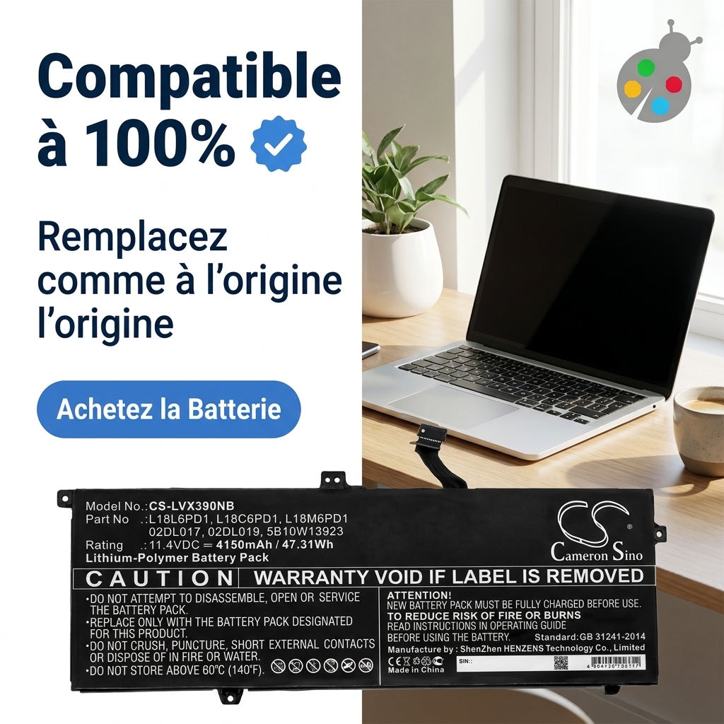 Batterie ordinateur portable lenovo thinkpad x390 20q00039cd