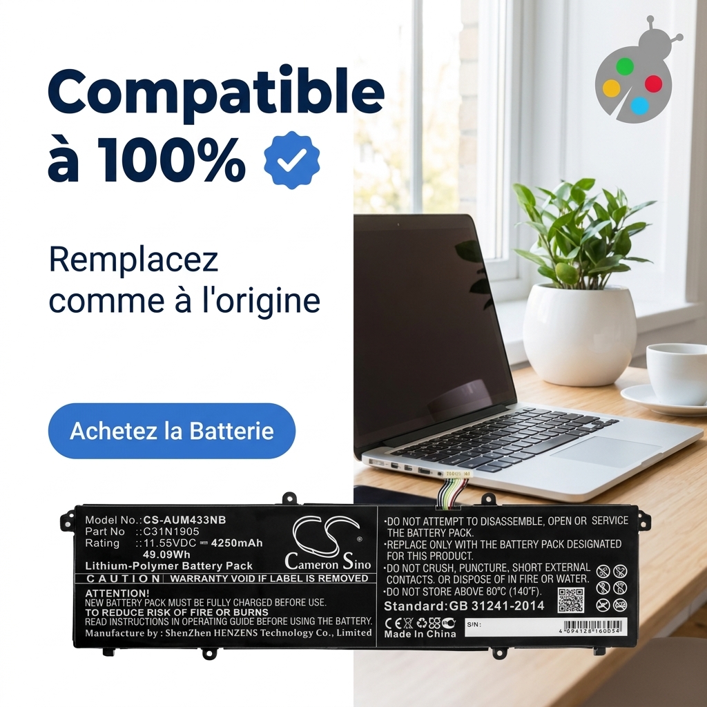 Batterie ordinateur portable asus vivobook k3504za
