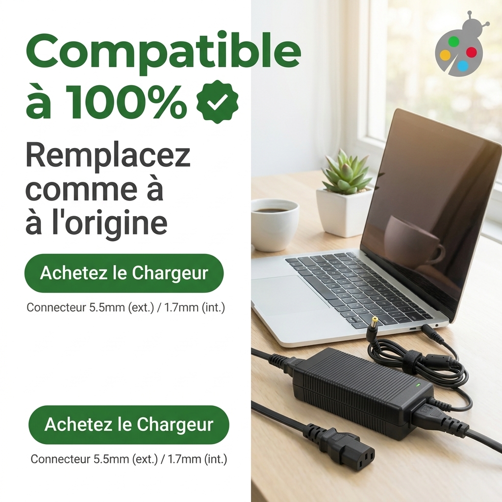 Chargeur ordinateur portable acer extensa 15 ex215 54 35d4