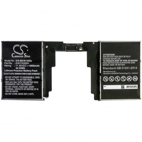 Batterie  microsoft g3hta065h surface book 3 13.5 keyboard