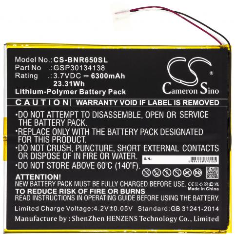 Batterie tablette barnes noble nook 10.1