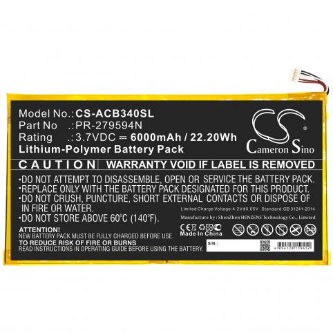 Batterie  acer pr-279594n iconia one 10 b3-a40