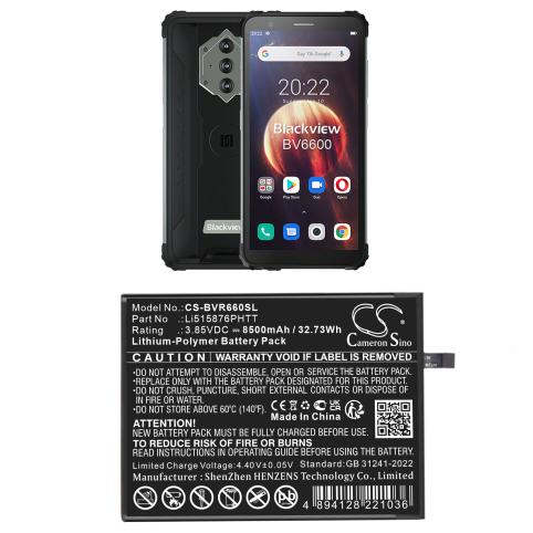 Batterie  blackview li515876phtt bv6600